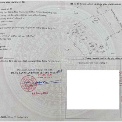 Bán đất và nhà mặt tiền quốc lộ 1A - Thị trấn Nam Phước, Duy Xuyên