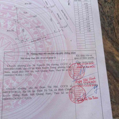 Lô Đất Phù hợp Nhà Vườn, phân Lô Thăng Bình, Mặt Tiền Kênh Phú Ninh