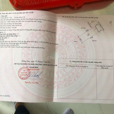 Đất Sổ Hồng 128 m2  MT Đường Lạc Long Quân TT Nam Phước Duy Xuyên QN