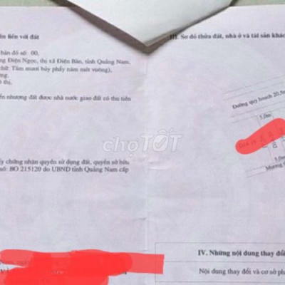 87.5m2 đường 20m5 KDT 7B Điện Ngọc.