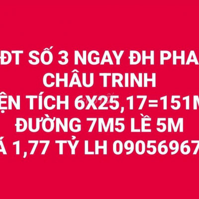 BẮT ĐÁY BĐS! KĐT SỐ 3 NGAY ĐẠI HỌC PHAN CHÂU TRINH, S: 151M2