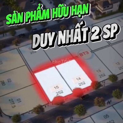 *** 2 Nền Biệt Thự Giáp Sông DIện Tích 252 m2 Chỉ Từ 2 Tỉ