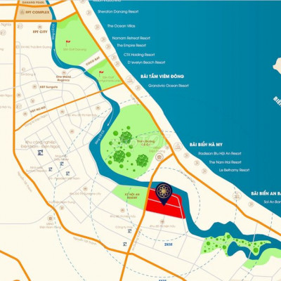 Siêu lạ 2 lô đất biệt thự sông - cách biển 800m giá giảm hơn 5tr/m2