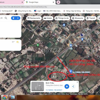 Đất BHK-278m- Thôn Vân Tây- Bình Triều-Thăng Bình- Quảng Nam