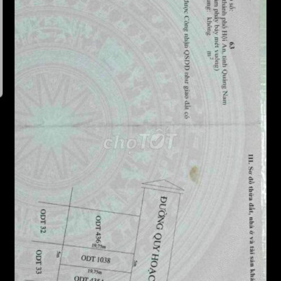 Lô 98 m2 mặt tiền đường quy hoạch 10,5m Hội An, Gần làng gốm Thanh Hà