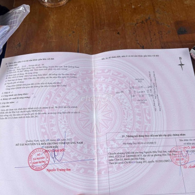 Tôi chính chủ cần bán lô Đại hồng -Đại lộc  đã có sổ hồng , đường ô tô