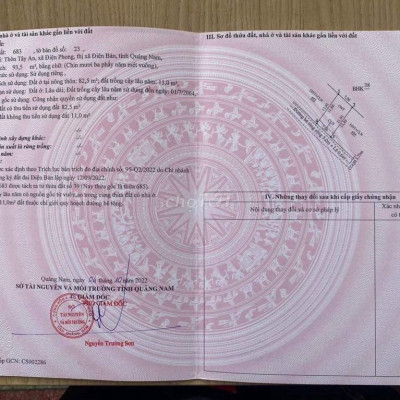 Bán đất sập ngân hàng tại Điện Phong, TX Điện Bàn.