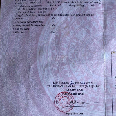 chính chủ cầm bán lô đất điện nam trung