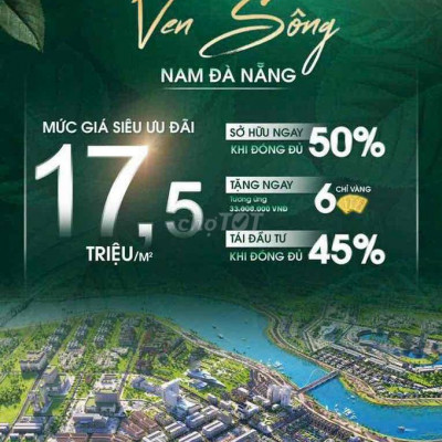 SỞ HỮU ĐẤT NỀN  NAM ĐÀ NẴNG SÁT FPT GIÁ SỞ HỮU 50% CHỈ 900TR