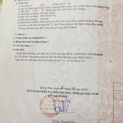 chính chủ bán lô đất sát đường Trần Hưng Đạo, ngã 3 cây xoài