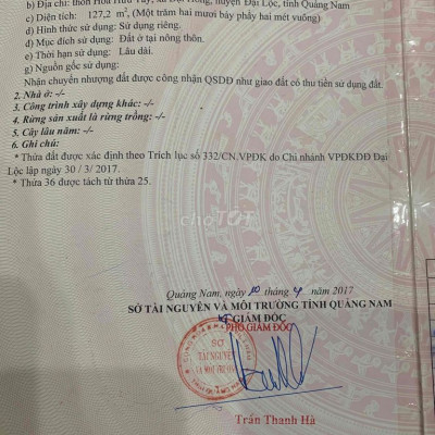cần bán đất đại hồng, đại lộc, quảng nam