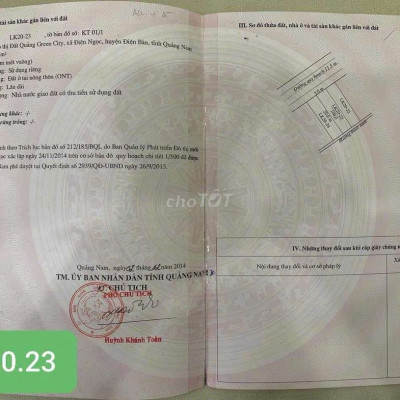 Chủ cần bán nhanh lô đất đô thị greecyti phía sau kokobay giá 1.55 tỷ