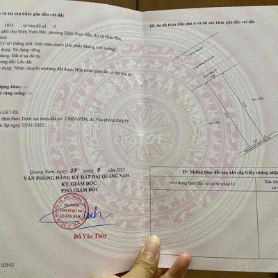 CC CẦN BÁN NHANH LÔ ĐẤT TẠI CHỢ ĐIỆN NAM BẮC