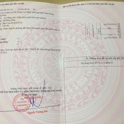 bán đất đối diện Chợ, gần làng gốm Thanh Hà Hội An .đã có sổ. Ngang 6m