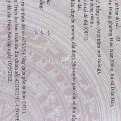 Đất sổ đỏ 100m2. Điện Nam Đông -Điện Bàn