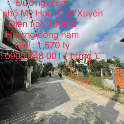 Bán Đất Đường Tô Vĩnh Diện, Nam Phước , Duy Xuyên