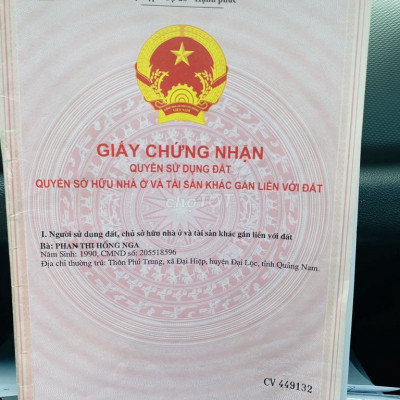 BÁN GẤP ĐẤT ĐẠI HIỆP 140m2 ĐÃ CÓ SỔ