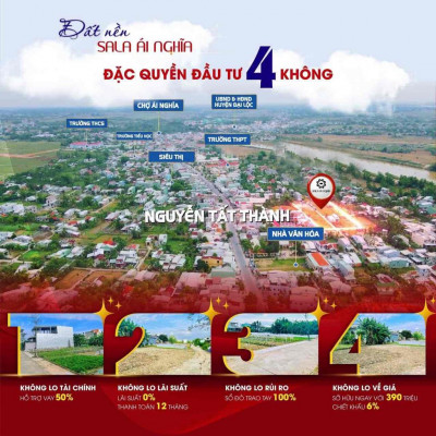 Đất TT Thị Trấn Ái nghĩa song song Nguyễn Tất Thành chỉ 390 Triệu sỏ h