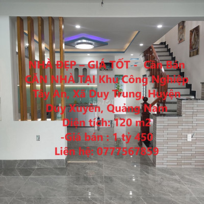 CẦN BÁN CĂN NHÀ TẠI Xã Duy Trung, Huyện Duy Xuyên, Quảng Nam