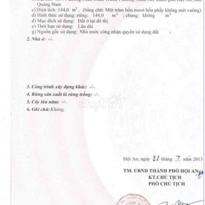 Cần bán mặt tiền phan chu trinh phố cổ hội an. Vị trí đắt địa kinh doa