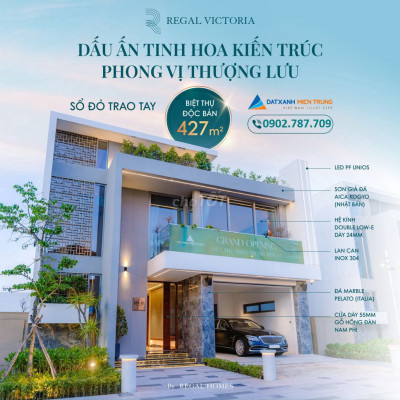 Biệt thự 2 Mặt tiền biển Nam Đà Nẵng, DT 427m2. Đối diện sân Golf BRG