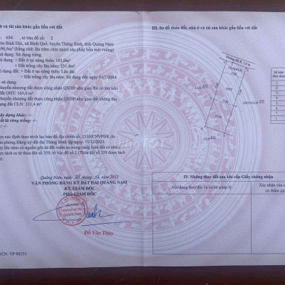 Đất ở và vườn Bình Quế Thăng Bình