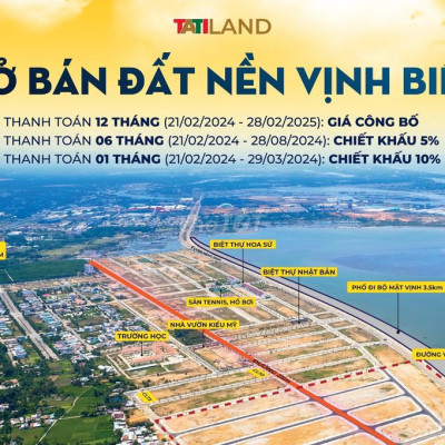 CHỈ 630 TRIỆU SỞ HỮU TUYẾN ĐƯỜNG 25M - VỊNH AN HÒA - CHIẾT KHẤUĐẾN 10%