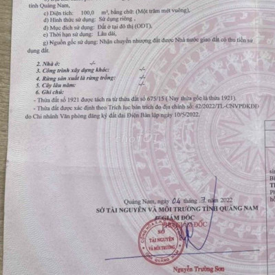 Cần bán đất Điện Nam Đông - Điện Bàn.