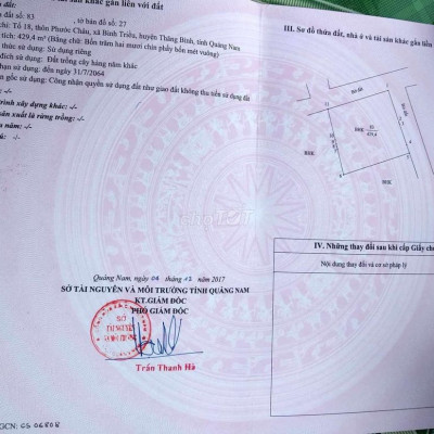 GẦN BIỂN Q.NAM:.429m2 phủ hồng, 2 mặt tiền gần Vinpearl Hội An: 89tr!