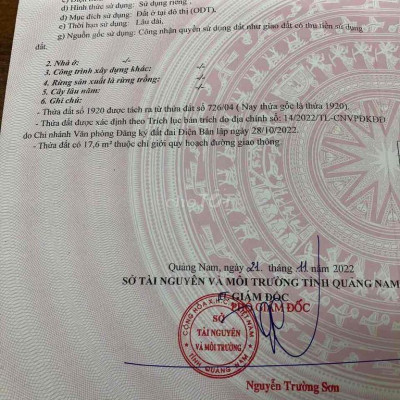 mình cần bán lô đất Điện nam Bắc, cách đường Trần Thủ Độ 200m.