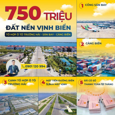 Bán lô góc ngã 4, 225m2, đường 25m  tại Vịnh An Hòa