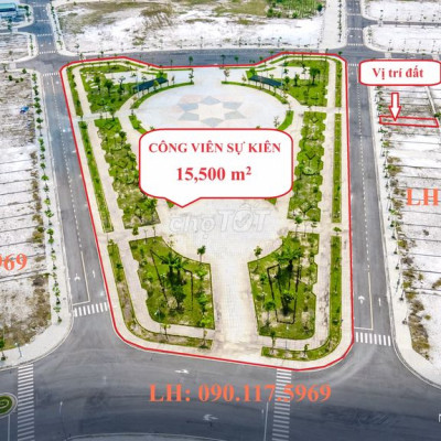 615 triệu (30%) - sở hữu lô đất mặt tiền Công Viên - Có Sổ Hồng