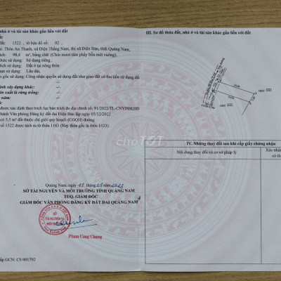 Chính chủ cần bán lô đất gần chợ thanh quýt