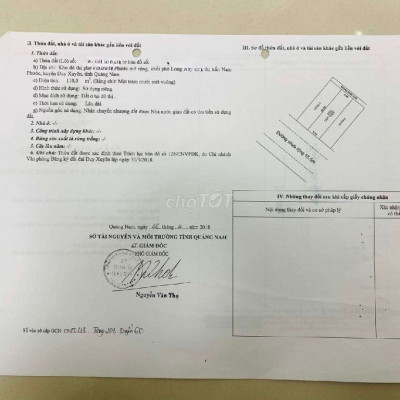 Bán Đất Khu Phố Chợ Nam Phước mở rộng ngay Công Viên