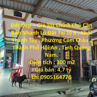 Đất Đẹp –Giá Tốt Chính Chủ Cần Bán Nhanh Lô Đất Tại Cẩm Châu,TP Hội An