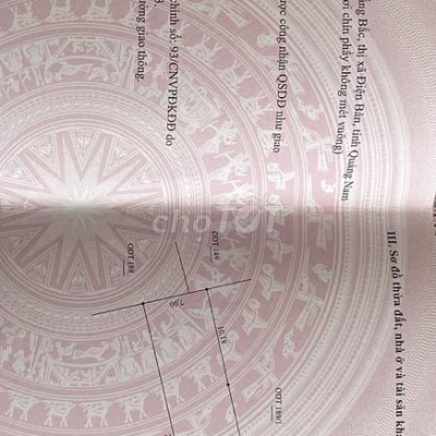 Bán đất ngang ( 7m x 28m )Bồ Mưng 2, Điện Thắng Bắc, Điện Bàn, QN rẻ