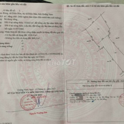 Chính chủ cần bán lô đất Điện Hòa. Gần KCN trảng nhật