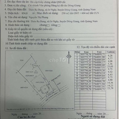 chính chủ cần tiền gấp bán lô đất mt ql 14g mặt tiền phân đc 3 lô.