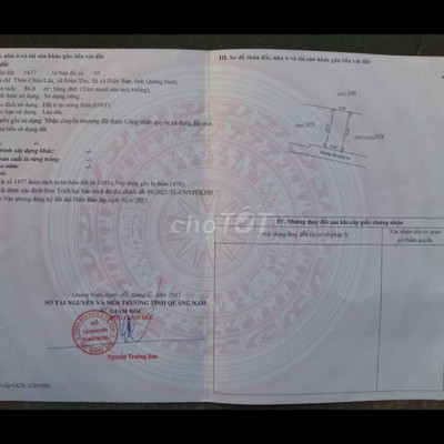 Cần Bán lô đất tại Điện Thọ,đất đã có sổ