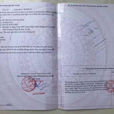 BÁN NHANH 2 LÔ ĐẤT TẠI PHƯỜNG ĐIỆN NGỌC, TX ĐIỆN BÀN