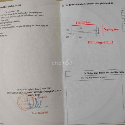 400 triệu CHÍNH CHỦ BÁN LÔ ĐẤT VƯỜN TAM KÌ