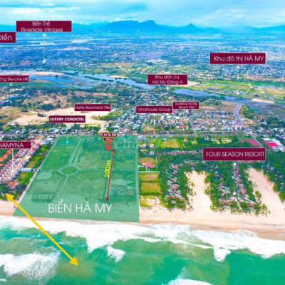 Đất ở 1230m2 - 3 mặt tiền biển Hà My - TX Điện Bàn, Tỉnh Quảng Nam.