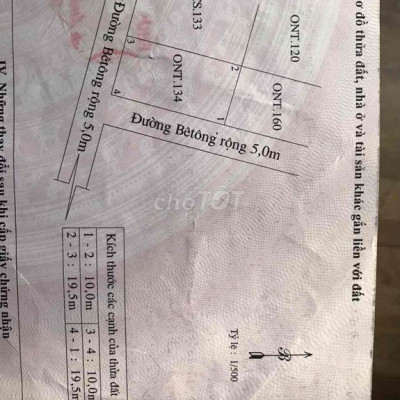 Lô góc 2 Mtien dt 10x19,5 Cẩm Kim, Hội An. cách Hội An 2km.