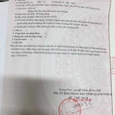 Bán lô gốc 240m2 khu sungate sát chợ Điện Ngọc