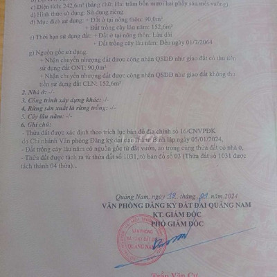 Chính chủ bán đất Thăng Bình