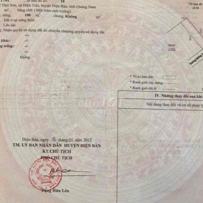 Chào bán lô đường bê tông 3 m thôn 2 Thái Sơn, xã Điện Tiến, Điện Bàn