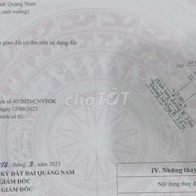 Chính chủ cần tiền bán gấp lô đất 2 mặt tiền