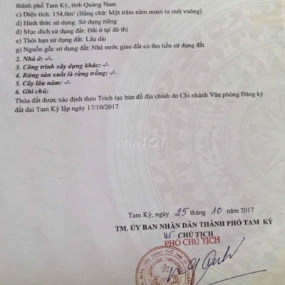 Ba mẹ mình cần tiền bán lô đất tại TP.Tam Kỳ, Quảng Nôm