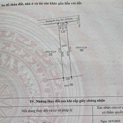 Chào bán lô đường bê tông 3 m lề 0,4m thôn Cẩm Vân Tây, xã Điện Hồng,