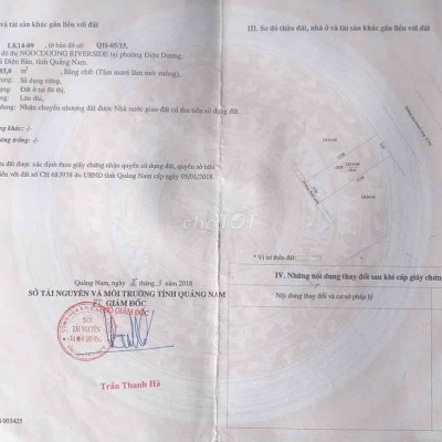 Chính chủ cần tiền bán lô Ngọc Dương Riverside